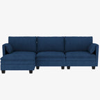 Christopher Knight Home - Divano Noah Grande a 3 Posti con Chaise Longue Componibile e Tasche sul Bracciolo, Rivestimento in Tessuto