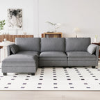 Christopher Knight Home - Divano Noah Grande a 3 Posti con Chaise Longue Componibile e Tasche sul Bracciolo, Rivestimento in Tessuto