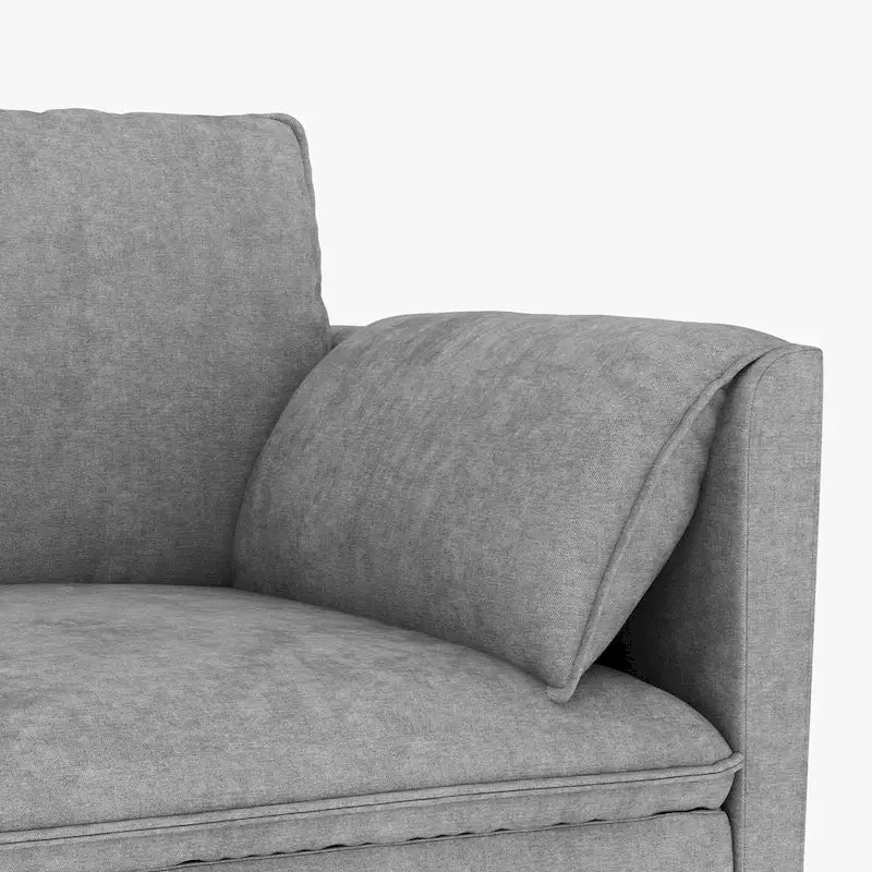 Christopher Knight Home - Divano Noah Grande a 3 Posti con Chaise Longue Componibile e Tasche sul Bracciolo, Rivestimento in Tessuto