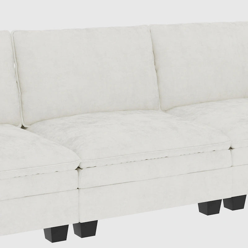 Christopher Knight Home - Divano Noah Grande a 3 Posti con Chaise Longue Componibile e Tasche sul Bracciolo, Rivestimento in Tessuto