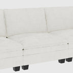 Christopher Knight Home - Divano Noah Grande a 3 Posti con Chaise Longue Componibile e Tasche sul Bracciolo, Rivestimento in Tessuto