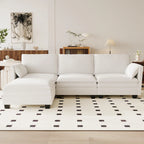 Christopher Knight Home - Divano Noah Grande a 3 Posti con Chaise Longue Componibile e Tasche sul Bracciolo, Rivestimento in Tessuto
