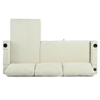 Christopher Knight Home - Divano componibile a L reversibile in tessuto con chaise longue contenitore, porte USB e portabicchieri