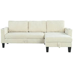 Christopher Knight Home - Divano componibile a L reversibile in tessuto con chaise longue contenitore, porte USB e portabicchieri