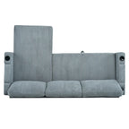 Christopher Knight Home - Divano componibile a L reversibile in tessuto con chaise longue contenitore, porte USB e portabicchieri