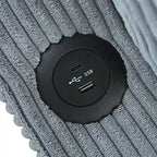 Christopher Knight Home - Divano componibile a L reversibile in tessuto con chaise longue contenitore, porte USB e portabicchieri