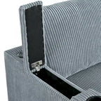 Christopher Knight Home - Divano componibile a L reversibile in tessuto con chaise longue contenitore, porte USB e portabicchieri
