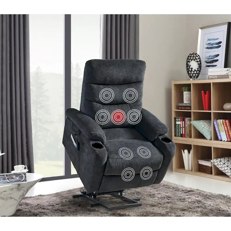 Christopher Knight Home - Fauteuil inclinable électrique releveur Liyasi avec massage, chauffage et fonctions pratiques