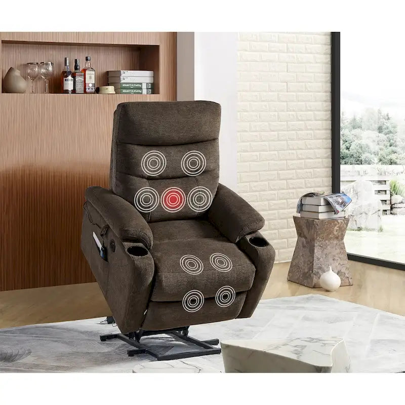 Christopher Knight Home - Fauteuil inclinable électrique releveur Liyasi avec massage, chauffage et fonctions pratiques