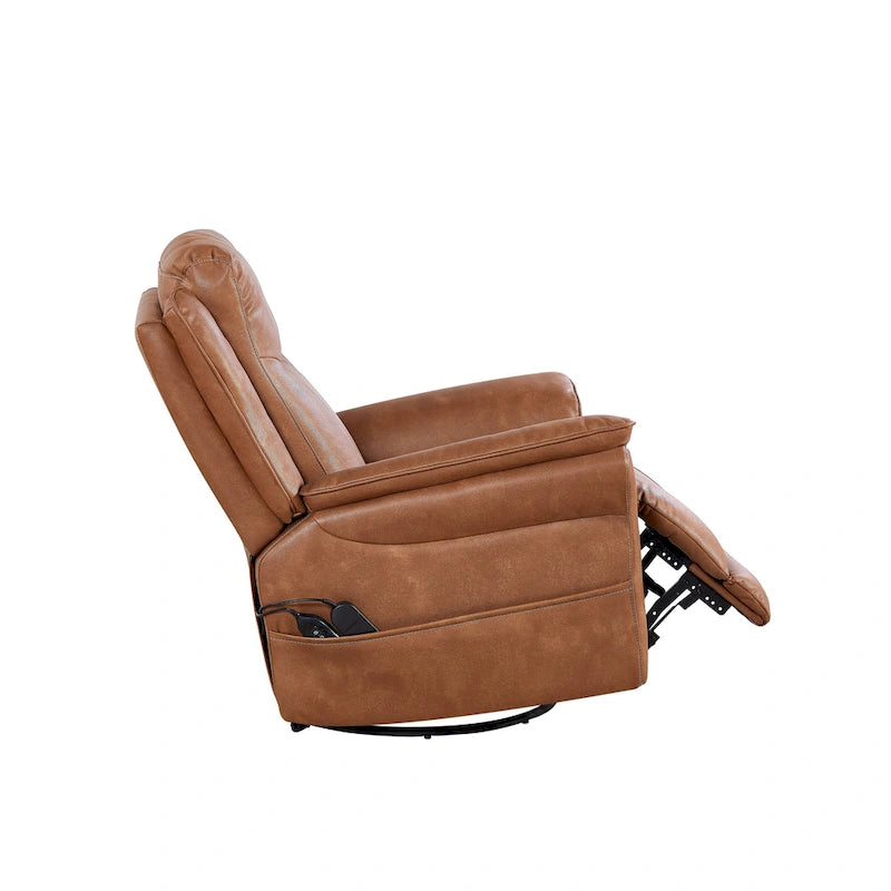 GDFStudio - Fauteuil inclinable pivotant et basculant électrique Harrison avec chauffage et massage, accoudoirs coussinés, pour salons