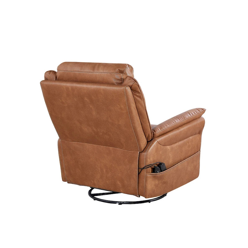 GDFStudio - Fauteuil inclinable pivotant et basculant électrique Harrison avec chauffage et massage, accoudoirs coussinés, pour salons