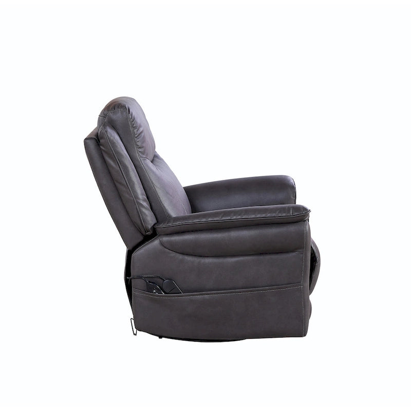 GDFStudio - Fauteuil inclinable pivotant et basculant électrique Harrison avec chauffage et massage, accoudoirs coussinés, pour salons
