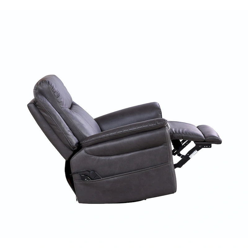 GDFStudio - Fauteuil inclinable pivotant et basculant électrique Harrison avec chauffage et massage, accoudoirs coussinés, pour salons