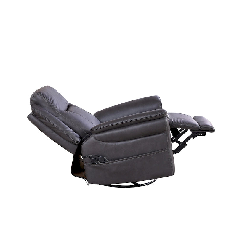 GDFStudio - Fauteuil inclinable pivotant et basculant électrique Harrison avec chauffage et massage, accoudoirs coussinés, pour salons