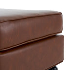 Christopher Knight Home - Pouf quadrato classico Edward in pelle sintetica con gambe e rotelle in legno massello