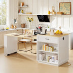 Isola cucina Betsy con tavolo da pranzo allungabile per 4-6 persone