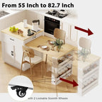 Isola cucina Betsy con tavolo da pranzo allungabile per 4-6 persone