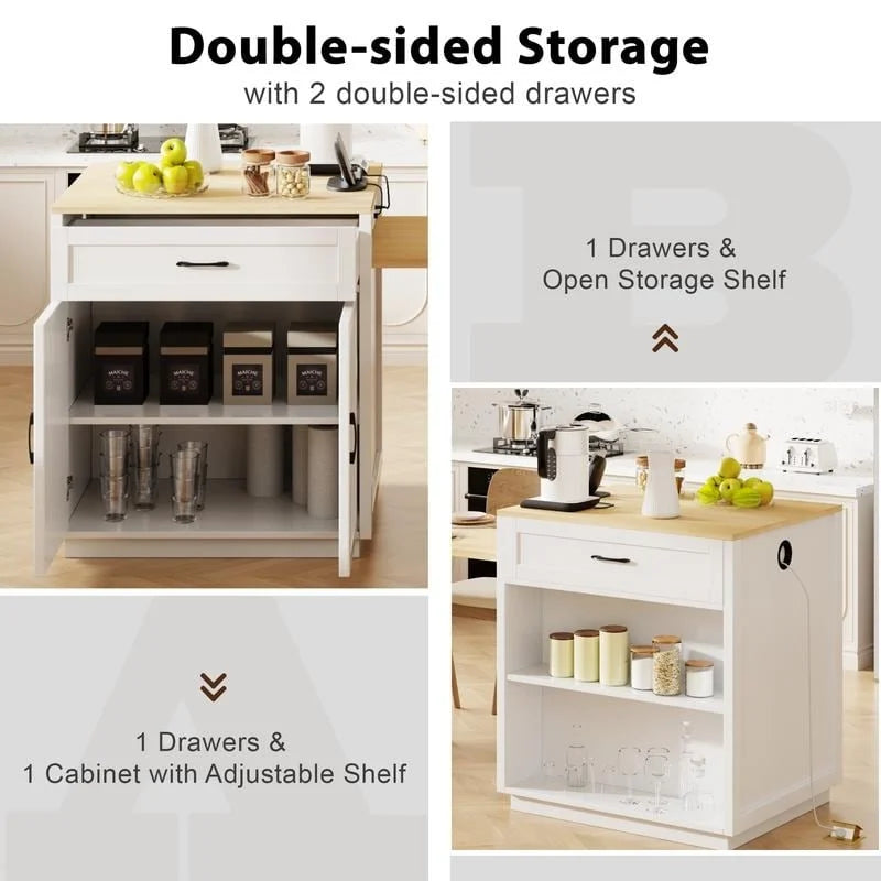 Isola cucina Betsy con tavolo da pranzo allungabile per 4-6 persone