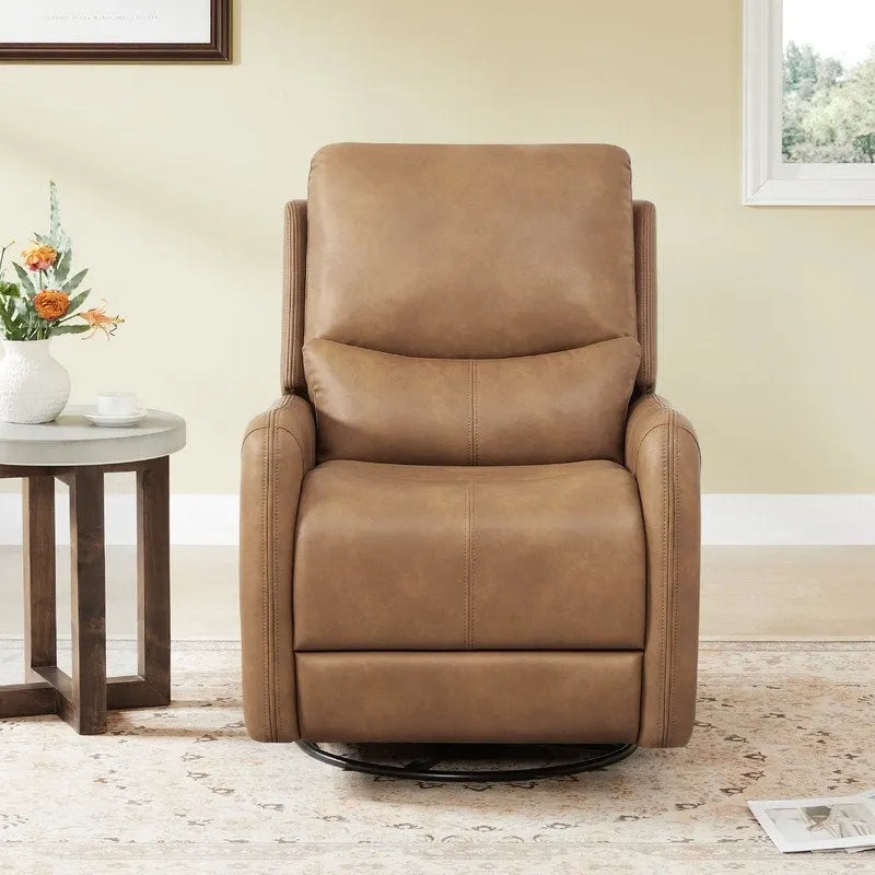 Poltrona reclinabile Adalyn Power Swivel Glider con cuscino lombare