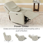 Poltrona reclinabile Adalyn Power Swivel Glider con cuscino lombare