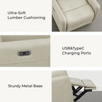 Poltrona reclinabile Adalyn Power Swivel Glider con cuscino lombare