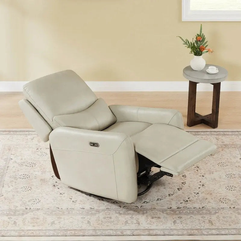 Poltrona reclinabile Adalyn Power Swivel Glider con cuscino lombare