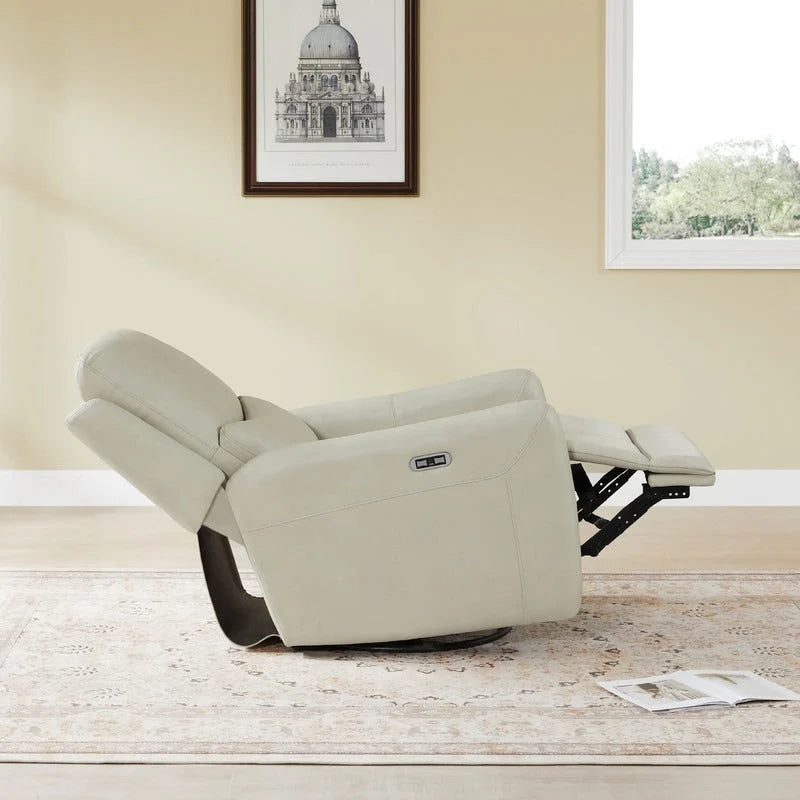 Poltrona reclinabile Adalyn Power Swivel Glider con cuscino lombare