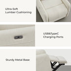 Poltrona reclinabile Adalyn Power Swivel Glider con cuscino lombare