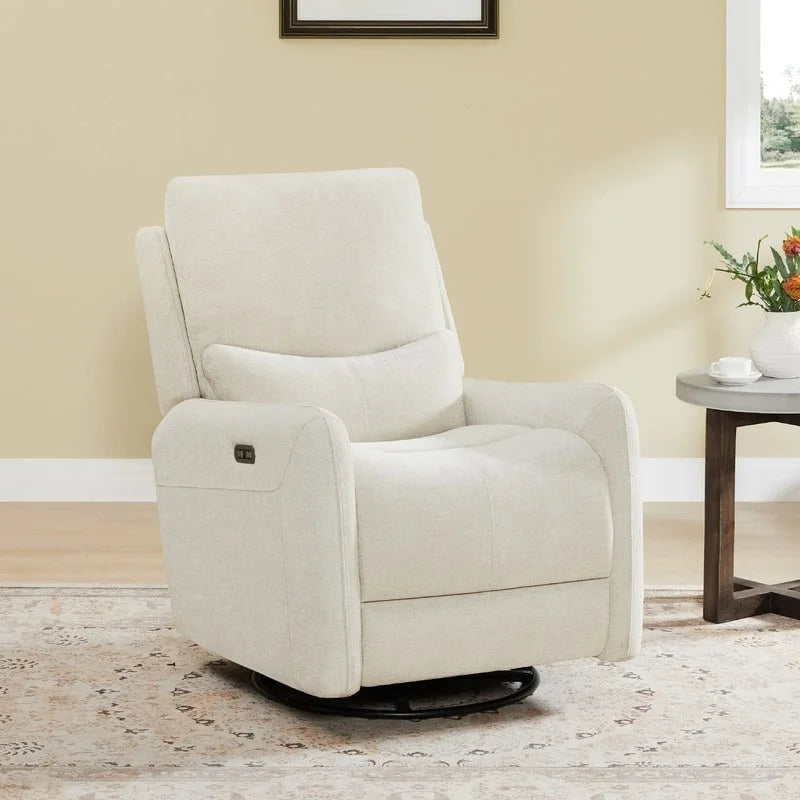 Poltrona reclinabile Adalyn Power Swivel Glider con cuscino lombare