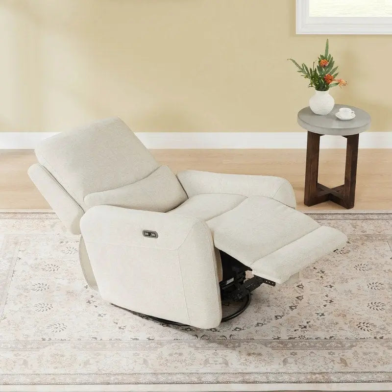 Poltrona reclinabile Adalyn Power Swivel Glider con cuscino lombare