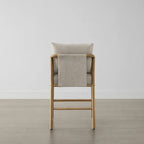 Tabouret de bar Lynn à hauteur de comptoir avec accoudoirs en bois tressé, lot de 2