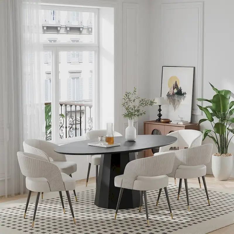 Dovelina 67 Table à Manger Ovale pour 6 Personnes - 3 Options de Couleur - 67x33.5x31