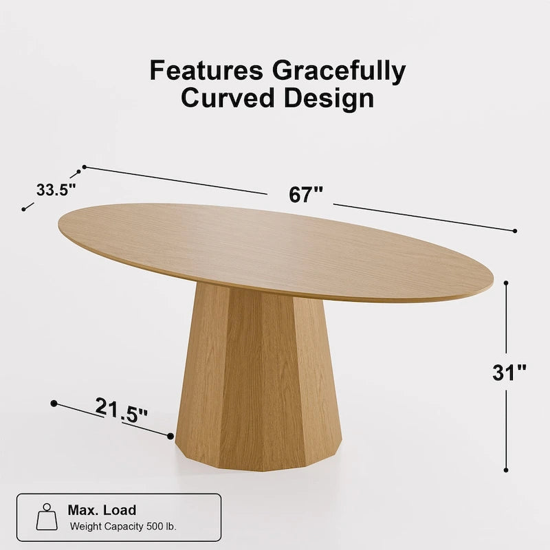 Dovelina 67 Table à Manger Ovale pour 6 Personnes - 3 Options de Couleur - 67x33.5x31
