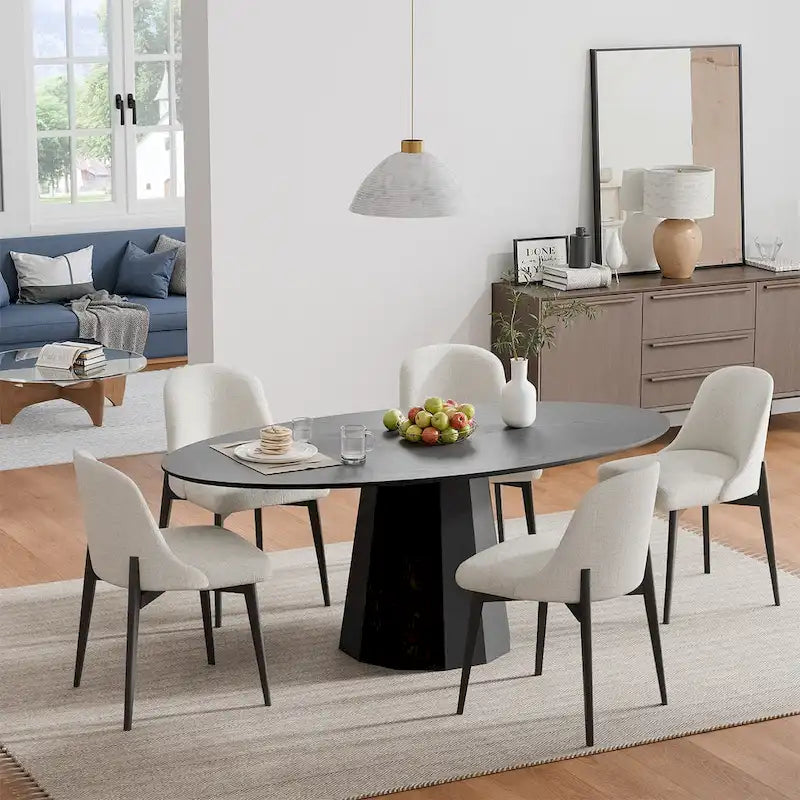 Dovelina 67 Table à Manger Ovale pour 6 Personnes - 3 Options de Couleur - 67x33.5x31