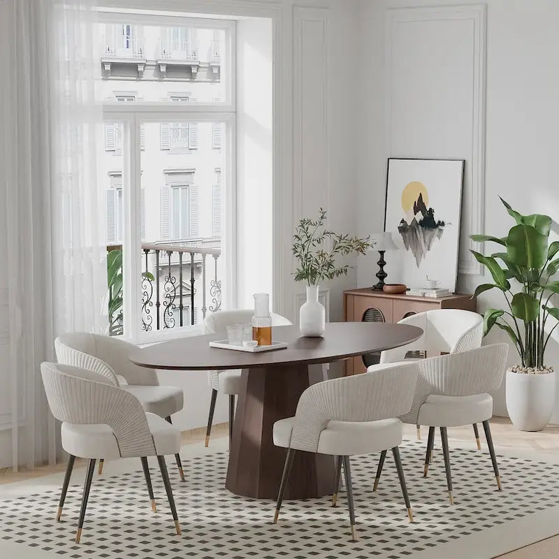 Dovelina 67 Table à Manger Ovale pour 6 Personnes - 3 Options de Couleur - 67x33.5x31