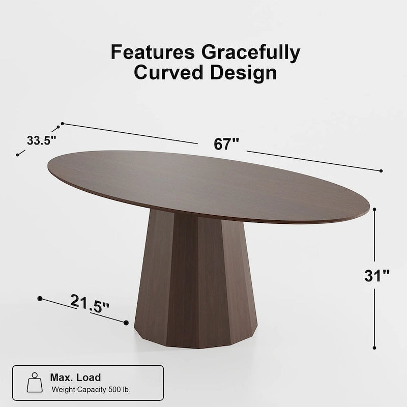 Dovelina 67 Table à Manger Ovale pour 6 Personnes - 3 Options de Couleur - 67x33.5x31