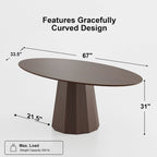Dovelina 67 Table à Manger Ovale pour 6 Personnes - 3 Options de Couleur - 67x33.5x31