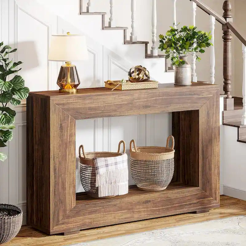 Console étroite de 47 pouces avec rangement pour entrée, salon - 120 L x 74 H x 30 P cm