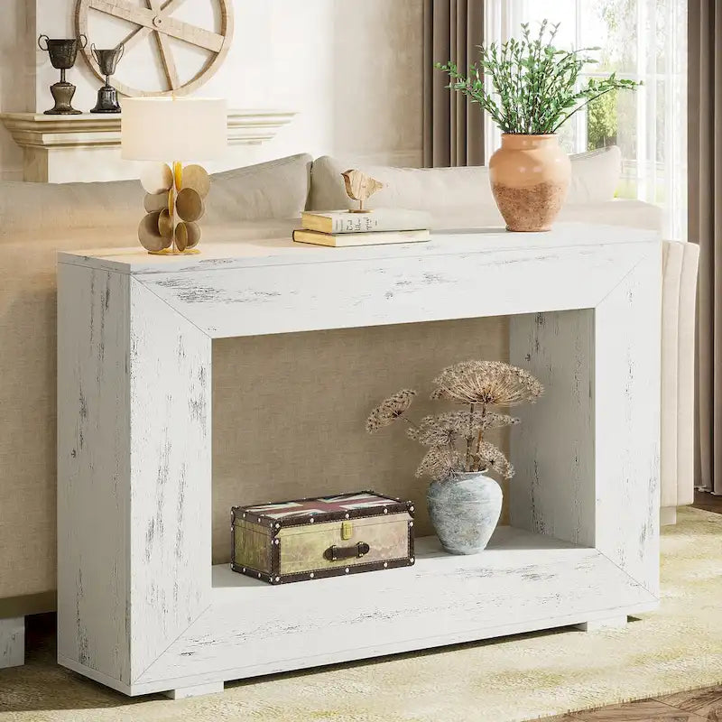 Console étroite de 47 pouces avec rangement pour entrée, salon - 120 L x 74 H x 30 P cm