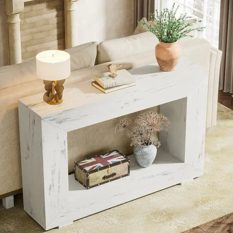 Console étroite de 47 pouces avec rangement pour entrée, salon - 120 L x 74 H x 30 P cm