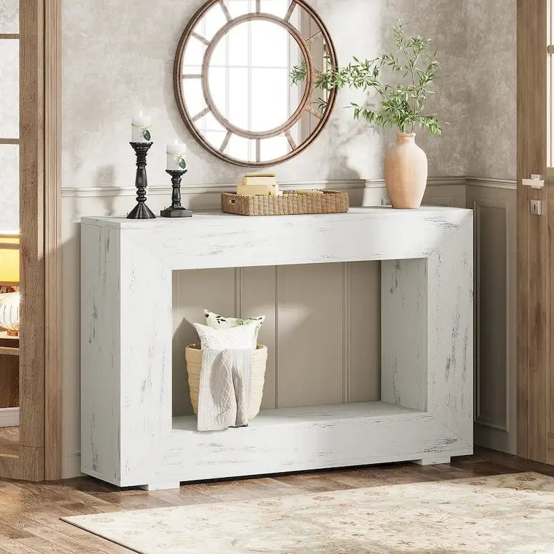 Console étroite de 47 pouces avec rangement pour entrée, salon - 120 L x 74 H x 30 P cm
