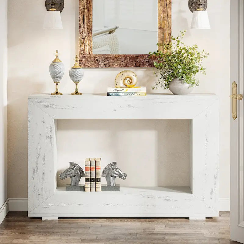 Console étroite de 47 pouces avec rangement pour entrée, salon - 120 L x 74 H x 30 P cm