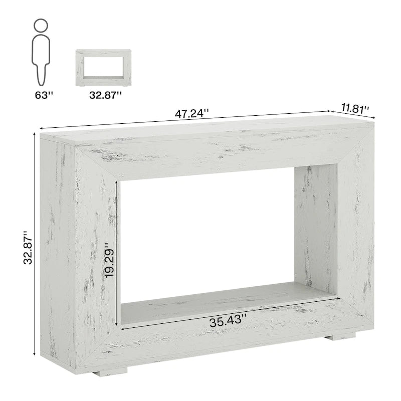 Console étroite de 47 pouces avec rangement pour entrée, salon - 120 L x 74 H x 30 P cm