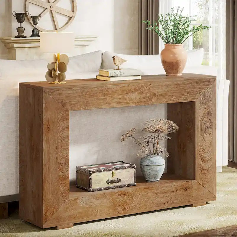 Console étroite de 47 pouces avec rangement pour entrée, salon - 120 L x 74 H x 30 P cm