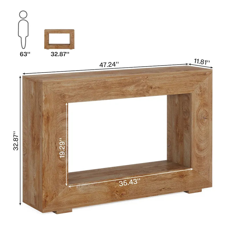 Console étroite de 47 pouces avec rangement pour entrée, salon - 120 L x 74 H x 30 P cm