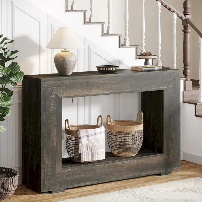 Console étroite de 47 pouces avec rangement pour entrée, salon - 120 L x 74 H x 30 P cm