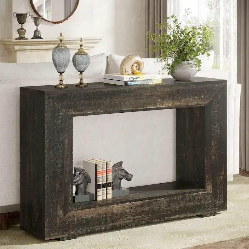 Console étroite de 47 pouces avec rangement pour entrée, salon - 120 L x 74 H x 30 P cm