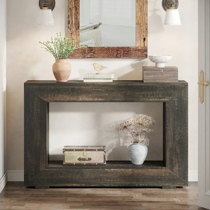 Console étroite de 47 pouces avec rangement pour entrée, salon - 120 L x 74 H x 30 P cm