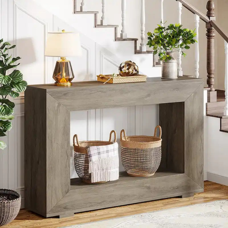 Console étroite de 47 pouces avec rangement pour entrée, salon - 120 L x 74 H x 30 P cm