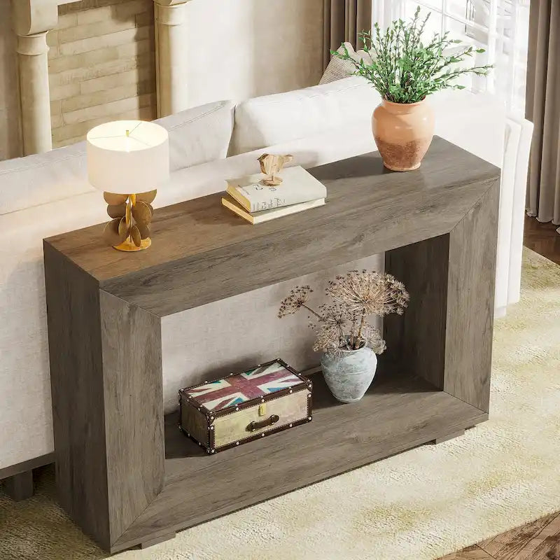 Console étroite de 47 pouces avec rangement pour entrée, salon - 120 L x 74 H x 30 P cm